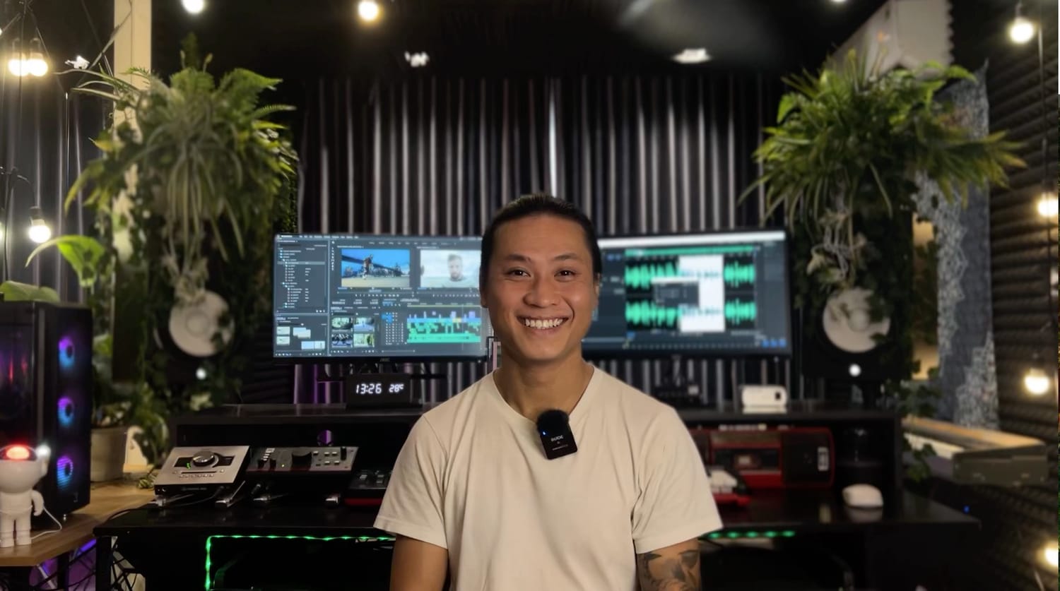David Nguyen in his edit studio